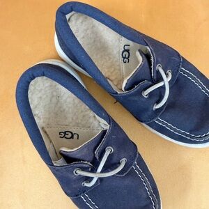 UGG Navy Blue Kids Boat Shoes